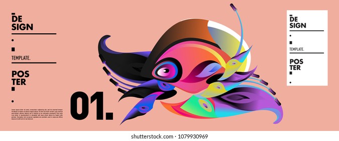 Banner design template with abstract curvy colorful shape. Vector colorful illustration for background in eps10