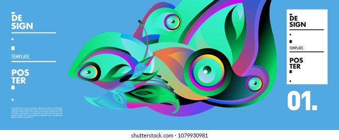 Banner design template with abstract curvy colorful shape. Vector colorful illustration for background in eps10