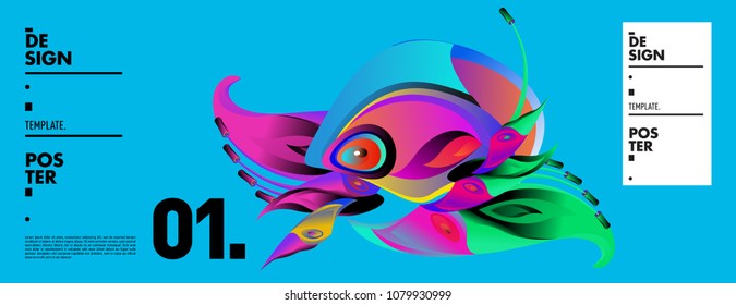 Banner design template with abstract curvy colorful shape. Vector colorful illustration for background in eps10