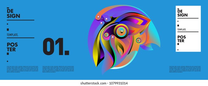 Banner design template with abstract curvy colorful shape. Vector colorful illustration for background in eps10