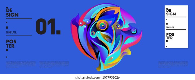 Banner design template with abstract curvy colorful shape. Vector colorful illustration for background in eps10