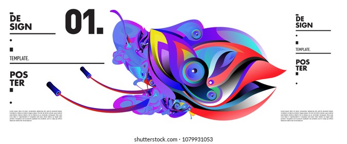 Banner design template with abstract curvy colorful shape. Vector colorful illustration for background in eps10