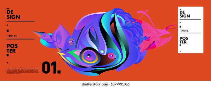 Banner design template with abstract curvy colorful shape. Vector colorful illustration for background in eps10