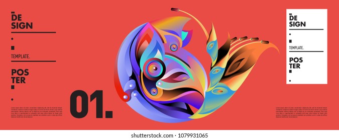 Banner design template with abstract curvy colorful shape. Vector colorful illustration for background in eps10