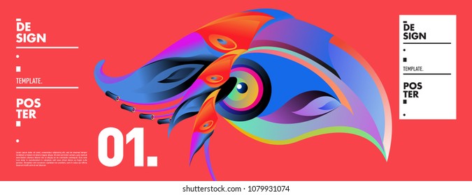 Banner design template with abstract curvy colorful shape. Vector colorful illustration for background in eps10