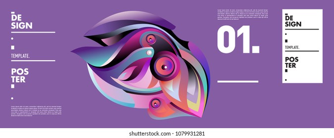 Banner design template with abstract curvy colorful shape. Vector colorful illustration for background in eps10