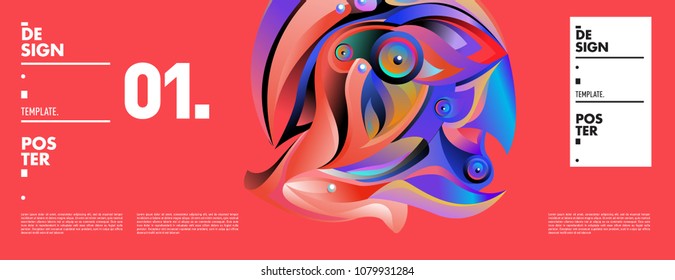 Banner design template with abstract curvy colorful shape. Vector colorful illustration for background in eps10