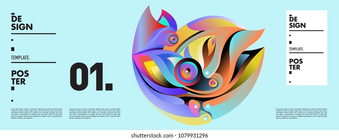 Banner design template with abstract curvy colorful shape. Vector colorful illustration for background in eps10