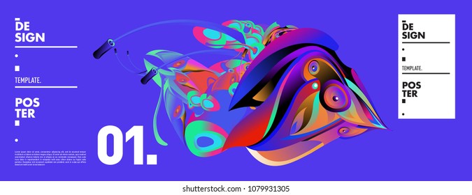 Banner design template with abstract curvy colorful shape. Vector colorful illustration for background in eps10