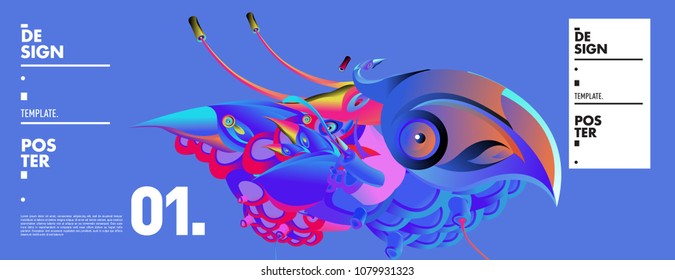Banner design template with abstract curvy colorful shape. Vector colorful illustration for background in eps10