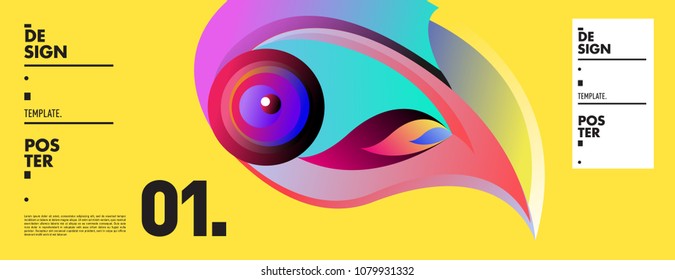Banner design template with abstract curvy colorful shape. Vector colorful illustration for background in eps10