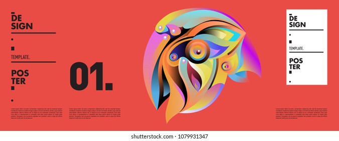 Banner design template with abstract curvy colorful shape. Vector colorful illustration for background in eps10