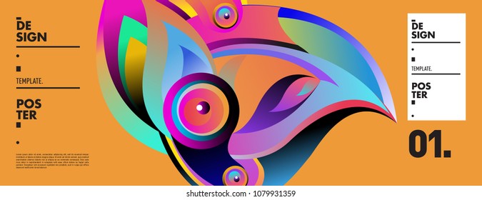 Banner design template with abstract curvy colorful shape. Vector colorful illustration for background in eps10