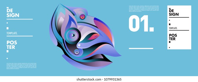 Banner design template with abstract curvy colorful shape. Vector colorful illustration for background in eps10