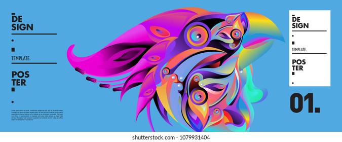 Banner design template with abstract curvy colorful shape. Vector colorful illustration for background in eps10