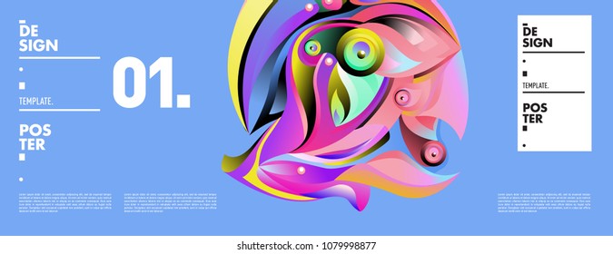 Banner design template with abstract curvy colorful shape. Vector colorful illustration for background in eps10