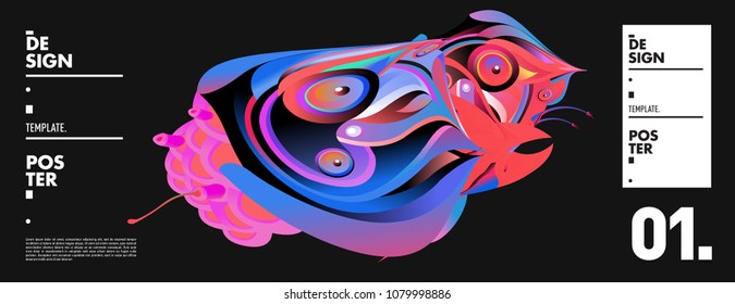 Banner design template with abstract curvy colorful shape. Vector colorful illustration for background in eps10