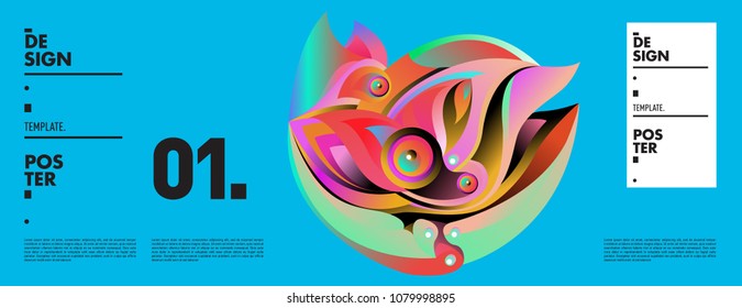 Banner design template with abstract curvy colorful shape. Vector colorful illustration for background in eps10