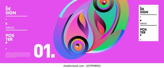 Banner design template with abstract curvy colorful shape. Vector colorful illustration for background in eps10