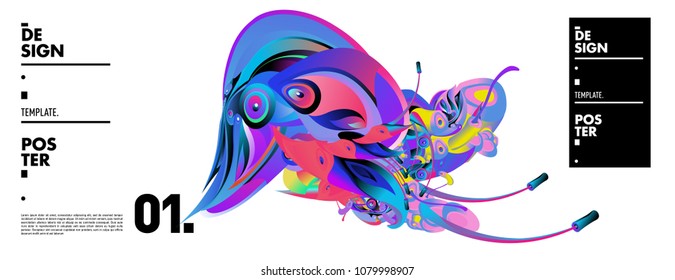 Banner design template with abstract curvy colorful shape. Vector colorful illustration for background in eps10