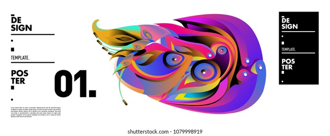 Banner design template with abstract curvy colorful shape. Vector colorful illustration for background in eps10