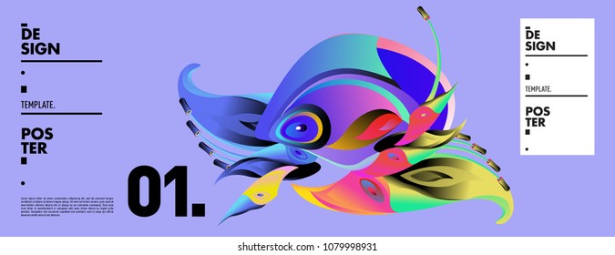 Banner design template with abstract curvy colorful shape. Vector colorful illustration for background in eps10