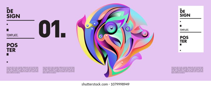 Banner design template with abstract curvy colorful shape. Vector colorful illustration for background in eps10