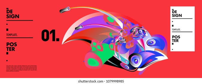 Banner design template with abstract curvy colorful shape. Vector colorful illustration for background in eps10