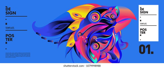 Banner design template with abstract curvy colorful shape. Vector colorful illustration for background in eps10