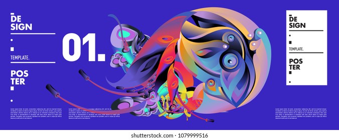Banner design template with abstract curvy colorful shape. Vector colorful illustration for background in eps10