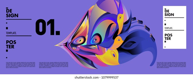 Banner design template with abstract curvy colorful shape. Vector colorful illustration for background in eps10