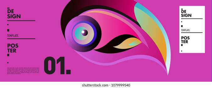 Banner design template with abstract curvy colorful shape. Vector colorful illustration for background in eps10
