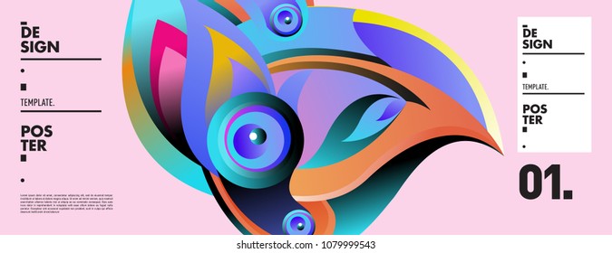 Banner design template with abstract curvy colorful shape. Vector colorful illustration for background in eps10