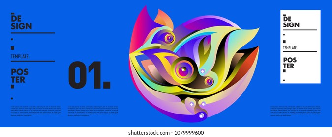Banner design template with abstract curvy colorful shape. Vector colorful illustration for background in eps10