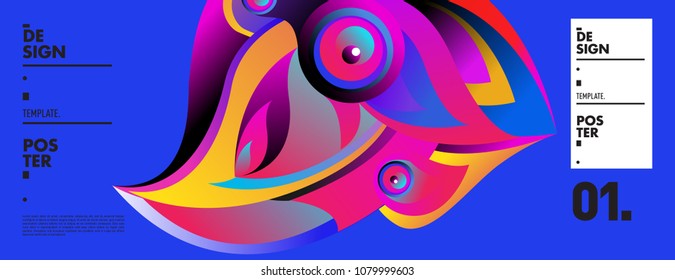 Banner design template with abstract curvy colorful shape. Vector colorful illustration for background in eps10