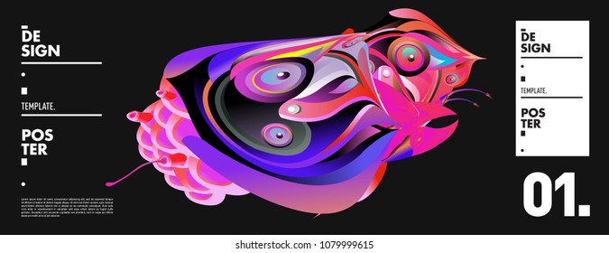 Banner design template with abstract curvy colorful shape. Vector colorful illustration for background in eps10