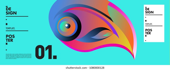 Banner design template with abstract curvy colorful shape. Vector colorful illustration for background in eps10