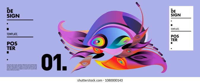 Banner design template with abstract curvy colorful shape. Vector colorful illustration for background in eps10