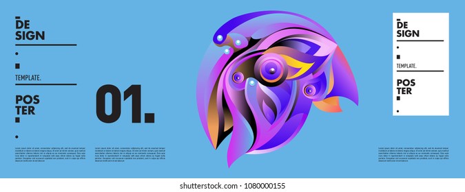 Banner design template with abstract curvy colorful shape. Vector colorful illustration for background in eps10
