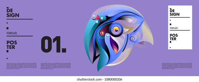 Banner design template with abstract curvy colorful shape. Vector colorful illustration for background in eps10