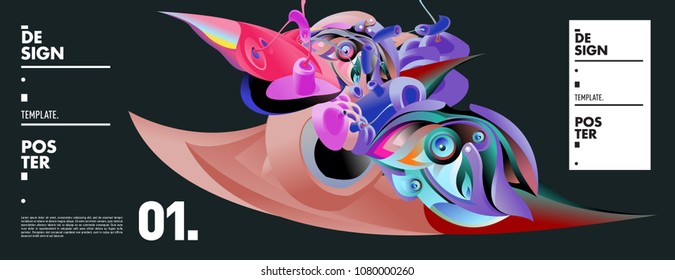 Banner design template with abstract curvy colorful shape. Vector colorful illustration for background in eps10