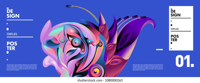 Banner design template with abstract curvy colorful shape. Vector colorful illustration for background in eps10