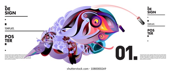 Banner design template with abstract curvy colorful shape. Vector colorful illustration for background in eps10