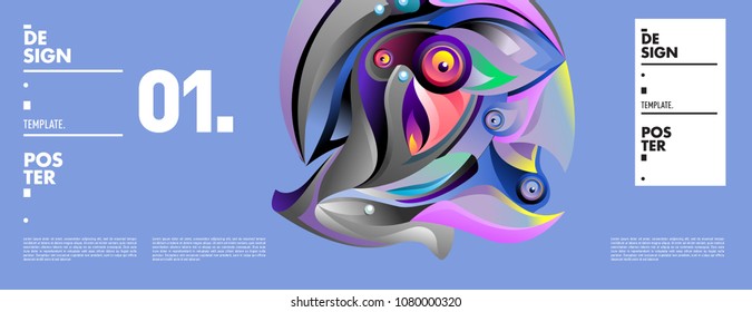 Banner design template with abstract curvy colorful shape. Vector colorful illustration for background in eps10