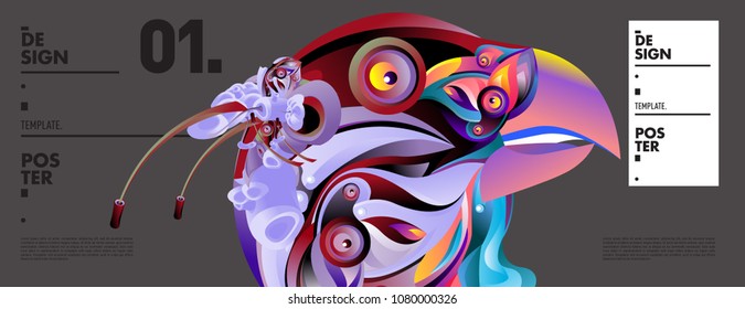 Banner design template with abstract curvy colorful shape. Vector colorful illustration for background in eps10