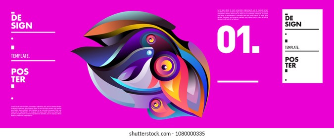 Banner design template with abstract curvy colorful shape. Vector colorful illustration for background in eps10