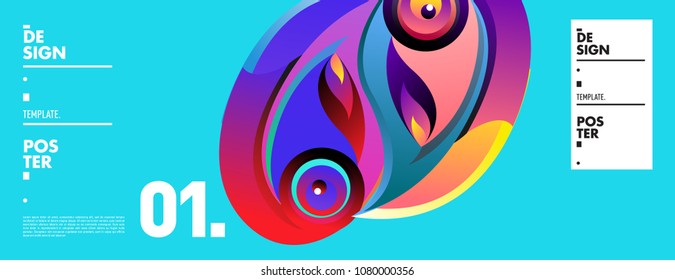 Banner design template with abstract curvy colorful shape. Vector colorful illustration for background in eps10