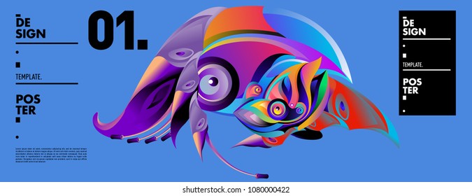 Banner design template with abstract curvy colorful shape. Vector colorful illustration for background in eps10