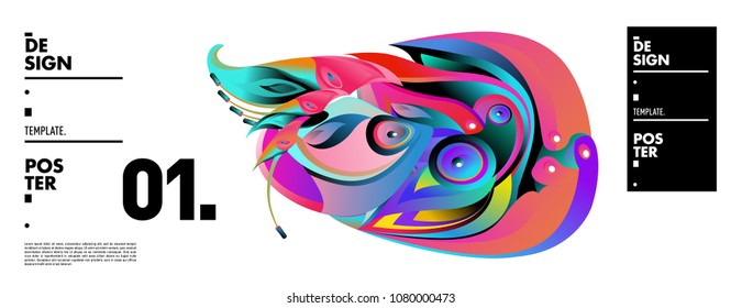 Banner design template with abstract curvy colorful shape. Vector colorful illustration for background in eps10