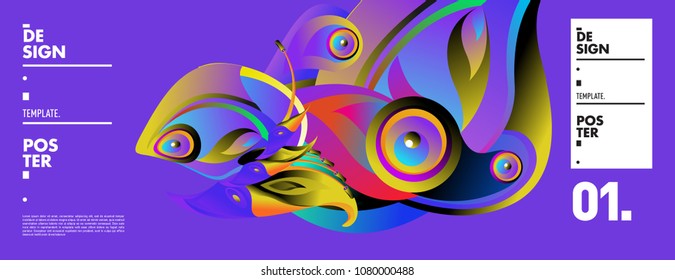 Banner design template with abstract curvy colorful shape. Vector colorful illustration for background in eps10